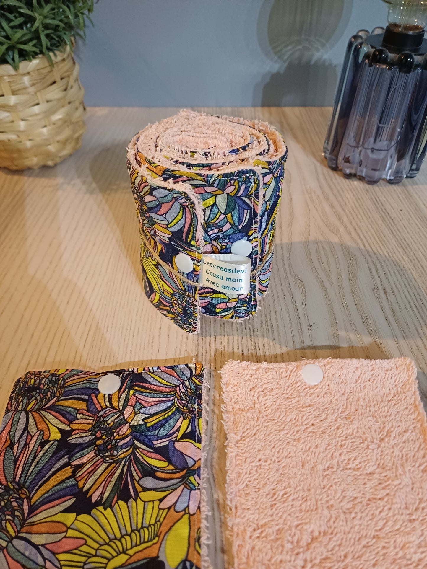 Rouleau de lingettes réutilisables